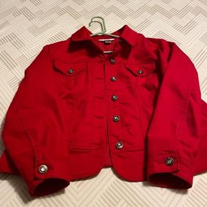Red Jean jacket